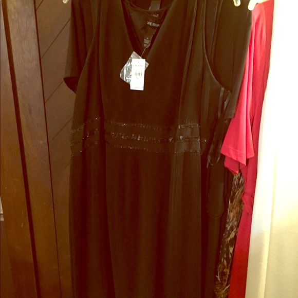 Lane Bryant Dresses & Skirts - Black corrugated beaded sleeveless dress